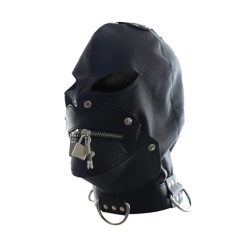 Cagoule BDSM Bouche Zippée