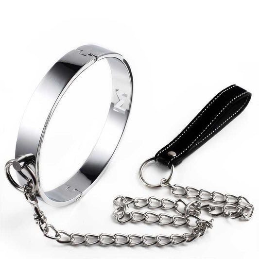 Collier BDSM Métal + Laisse