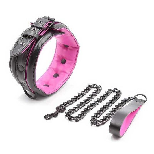 Collier Laisse Rembourrées Noir Rose