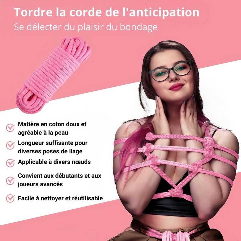 Corde Shibari Rose (Pack de 3)