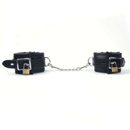 Menottes BDSM Cuir + Cadenas